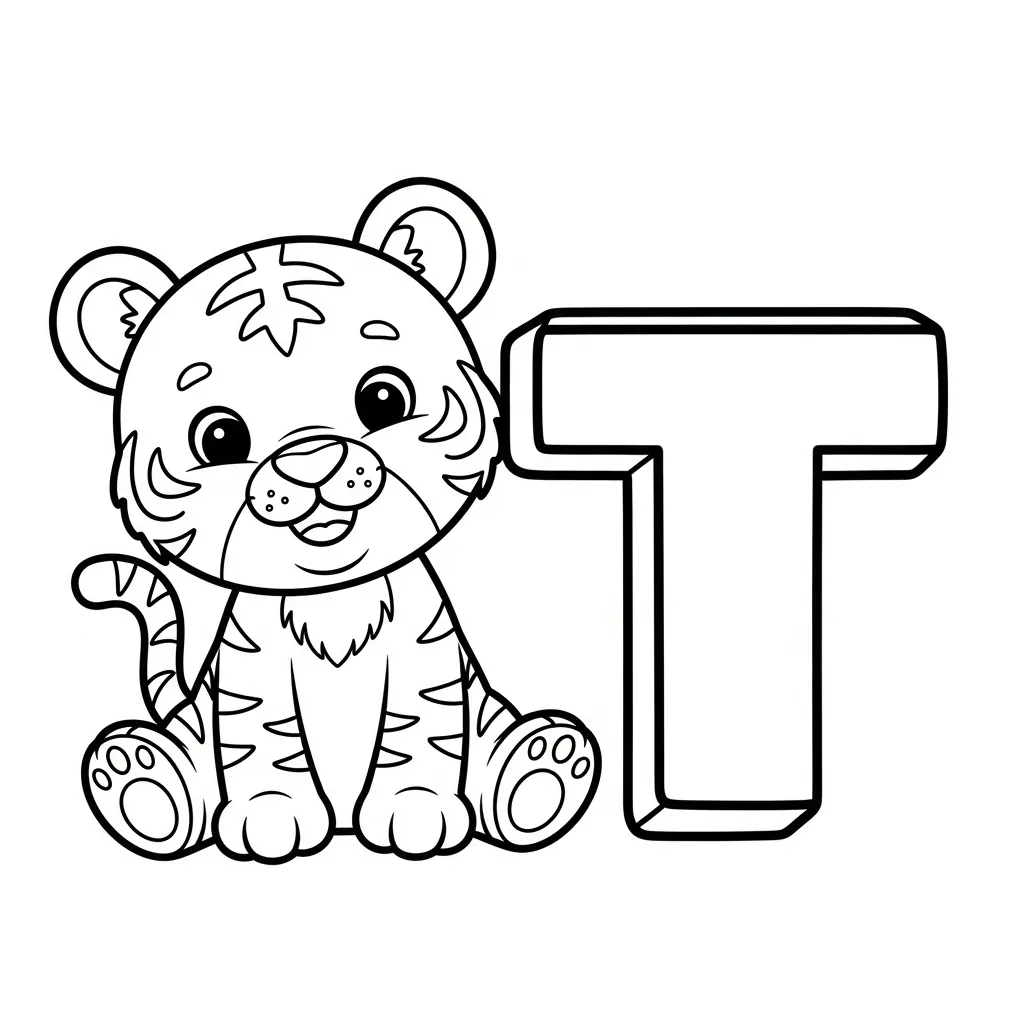 Letter T Kleurplaat 6