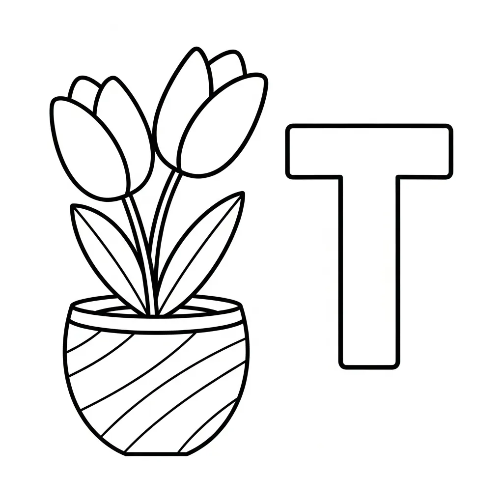 Letter T Kleurplaat 10