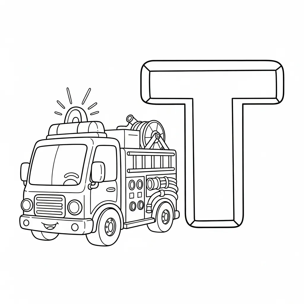 Letter T Kleurplaat 11