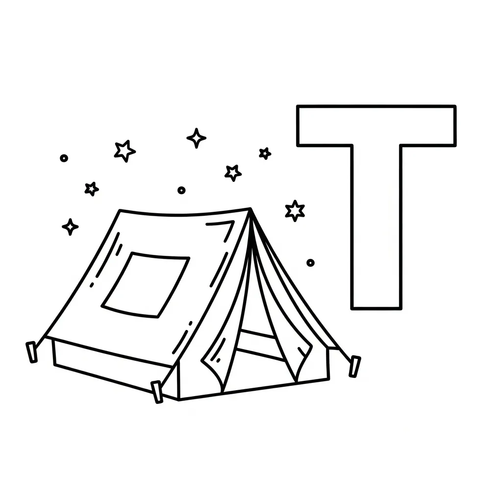 Letter T Kleurplaat 12