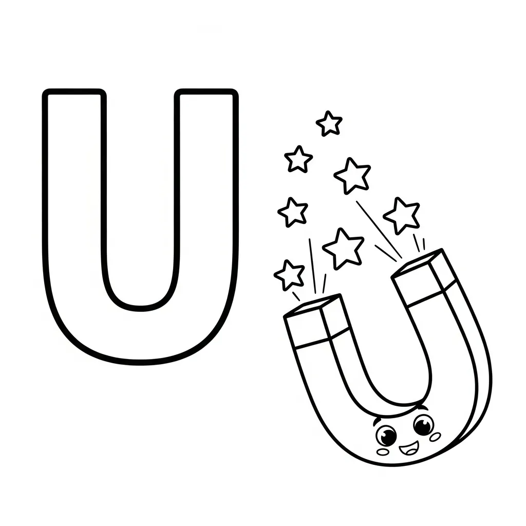 Letter U Kleurplaat