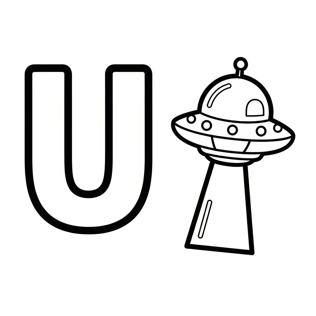 Letter U Kleurplaat