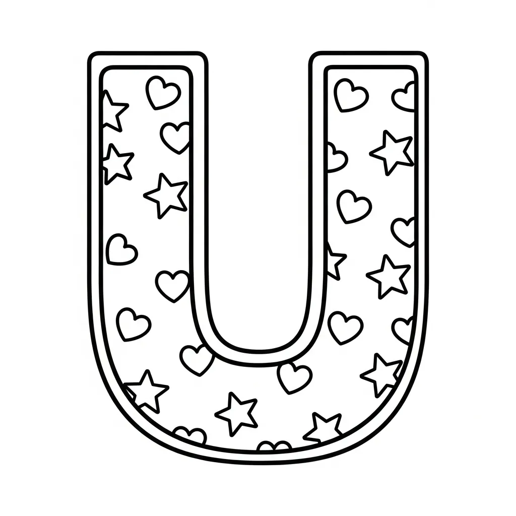 Letter U Kleurplaat