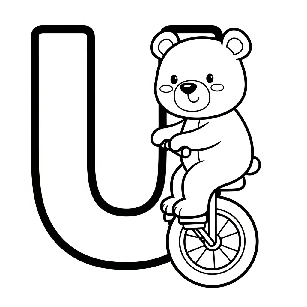 Letter U Kleurplaat