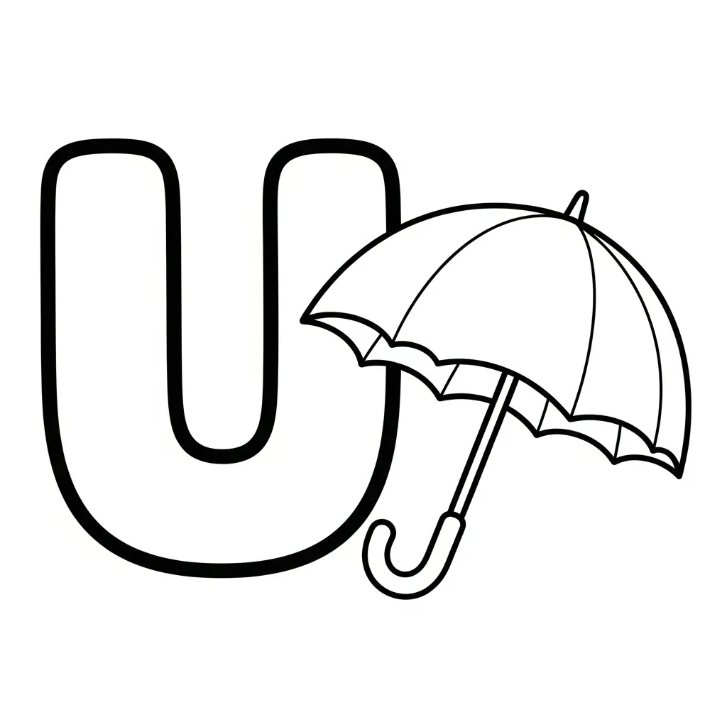 Letter U Kleurplaat
