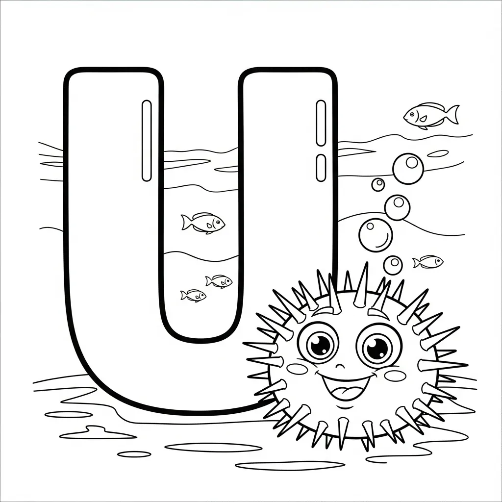 Letter U Kleurplaat
