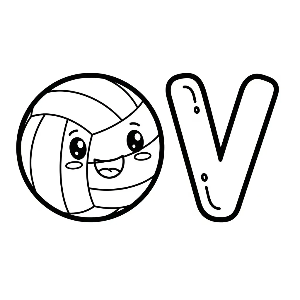 Letter V Kleurplaat 14