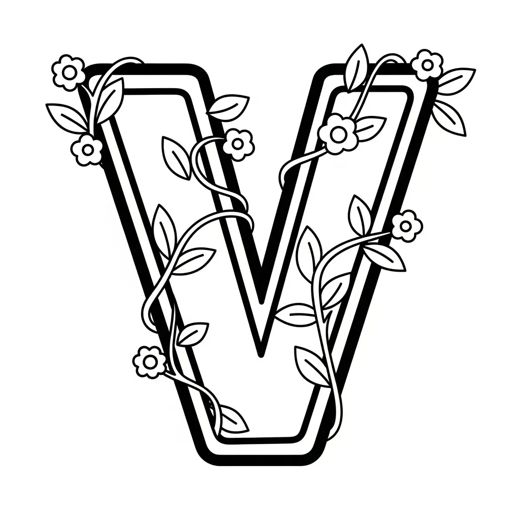 Letter V Kleurplaat 11