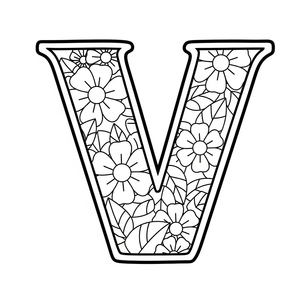Letter V Kleurplaat 13