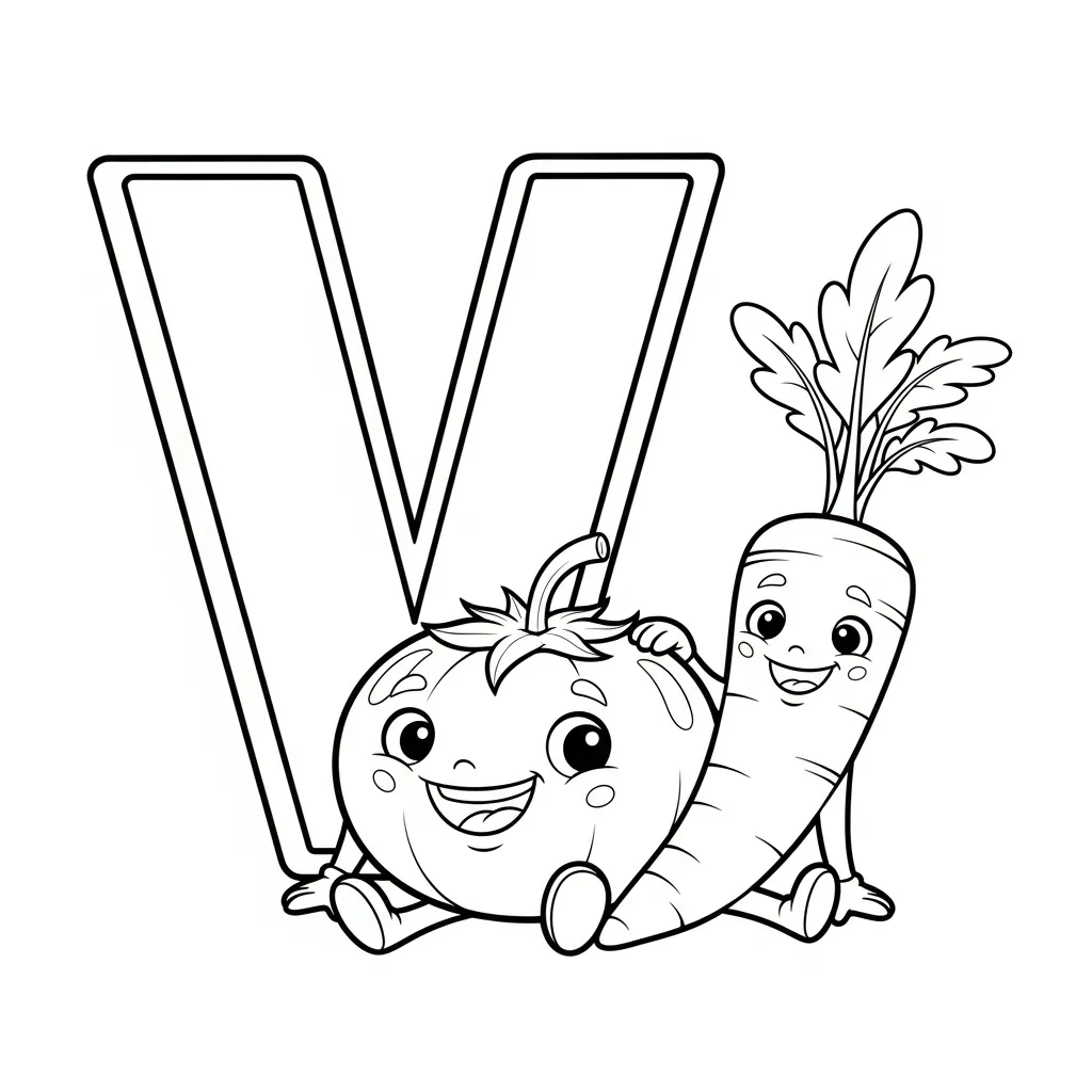 Letter V Kleurplaat 1