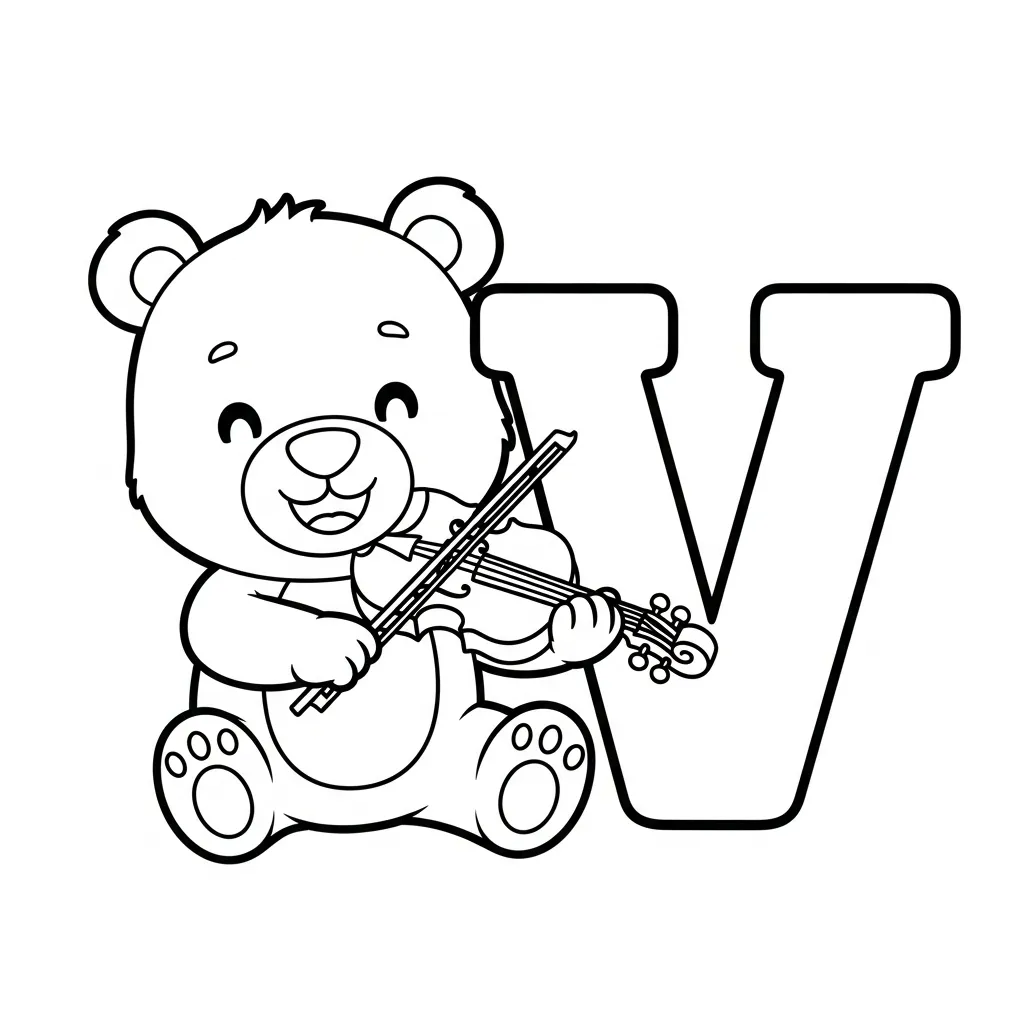 Letter V Kleurplaat 2
