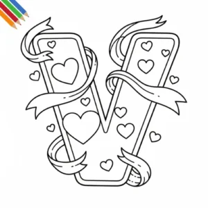 Letter V Kleurplaat thumbnail