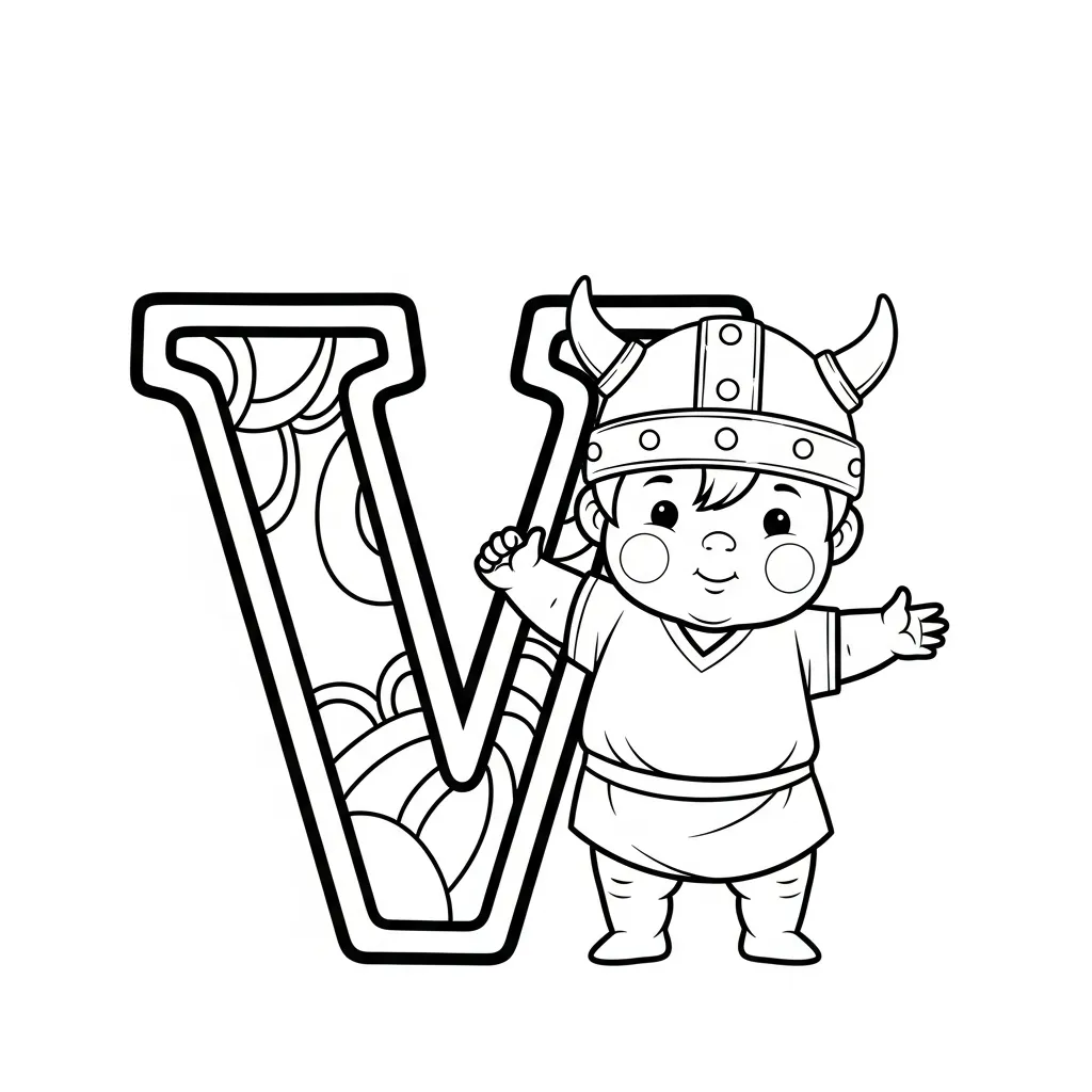 Letter V Kleurplaat 3