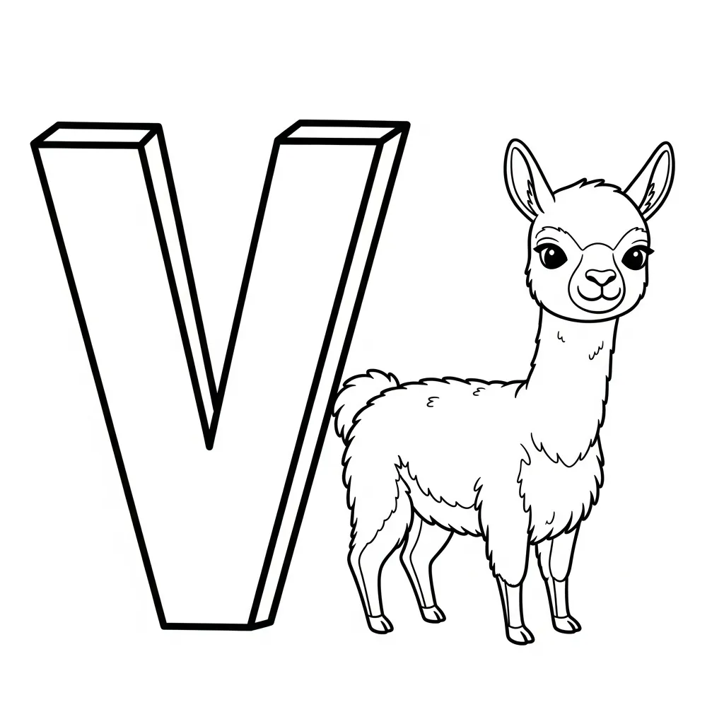 Letter V Kleurplaat 4