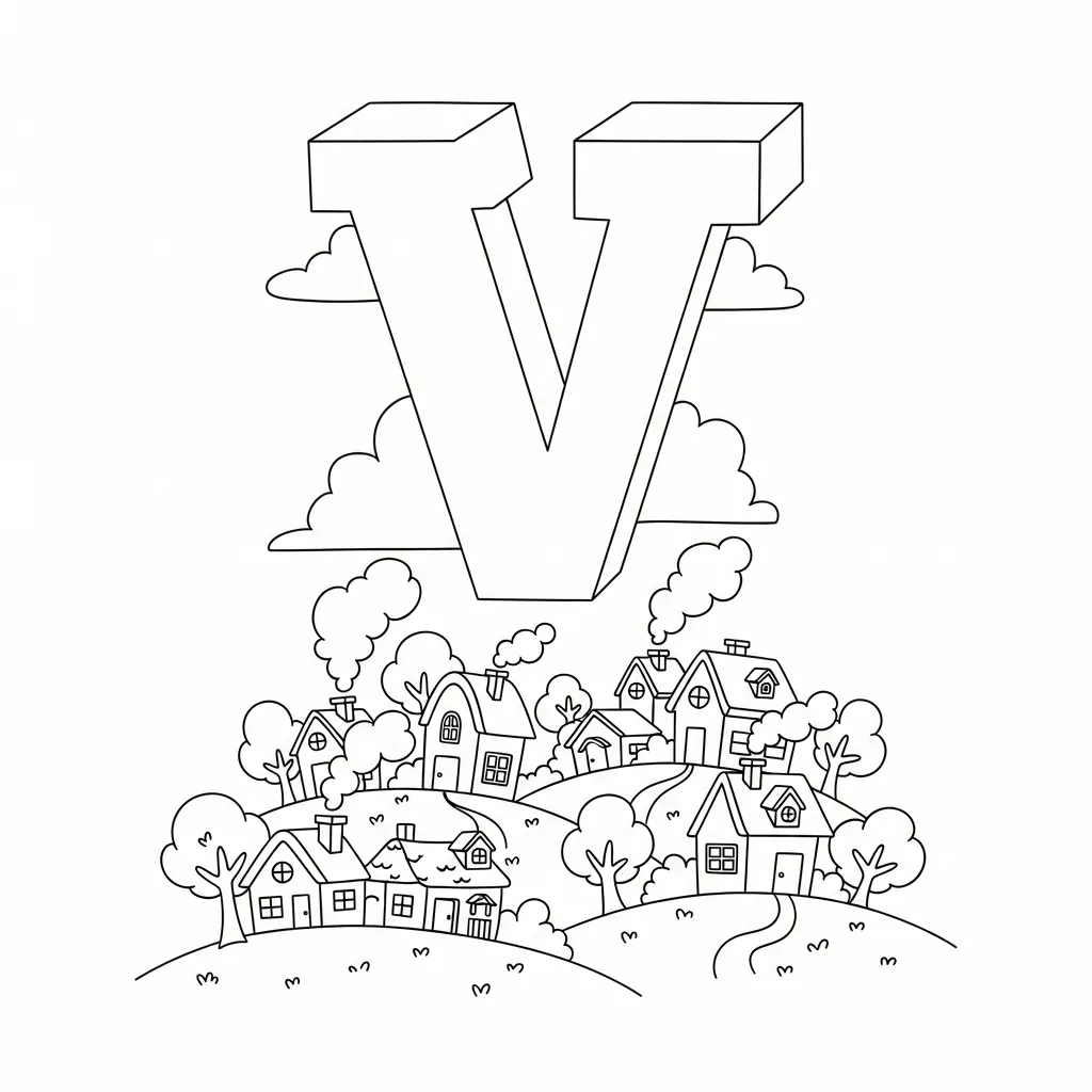 Letter V Kleurplaat 8