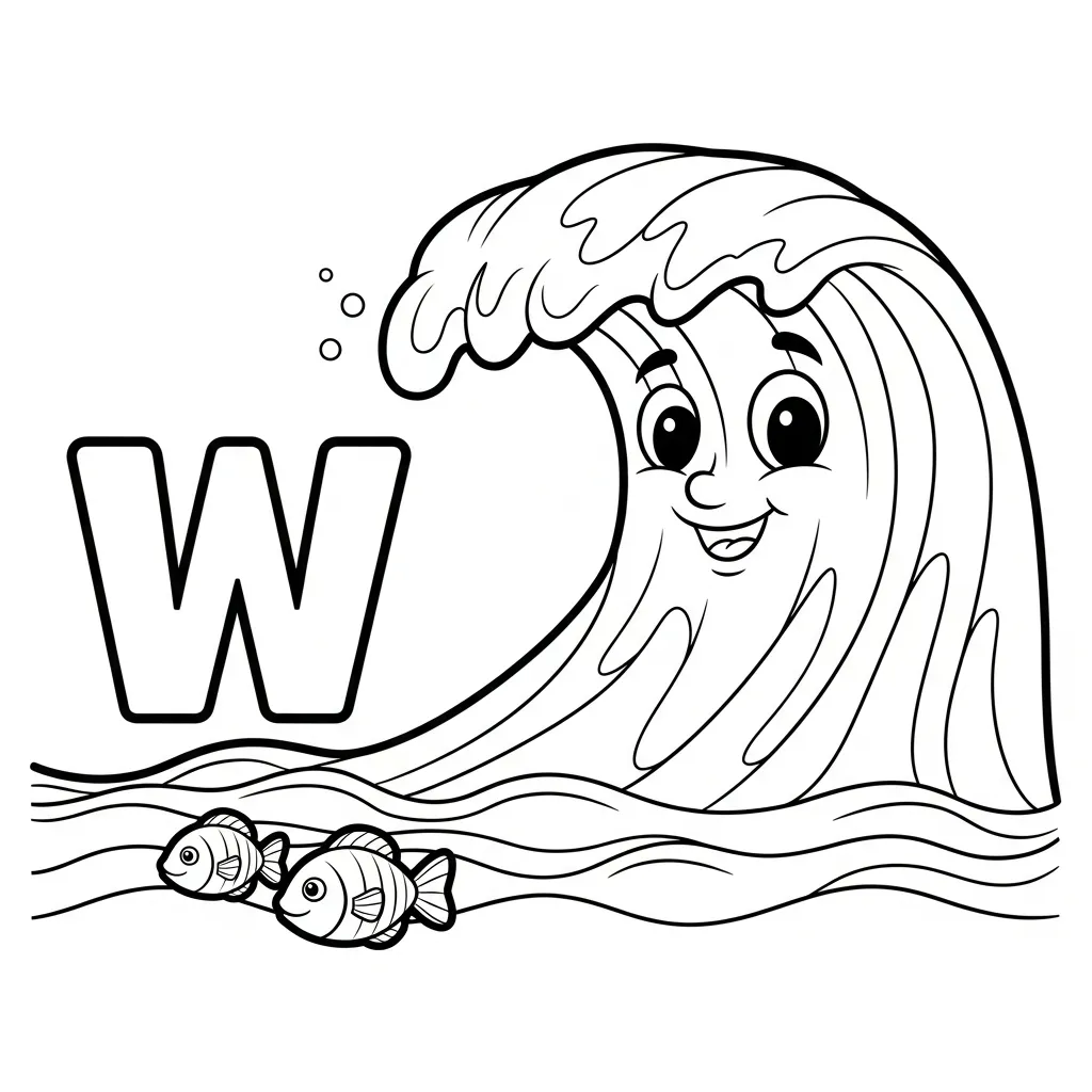 Letter W Kleurplaat 13