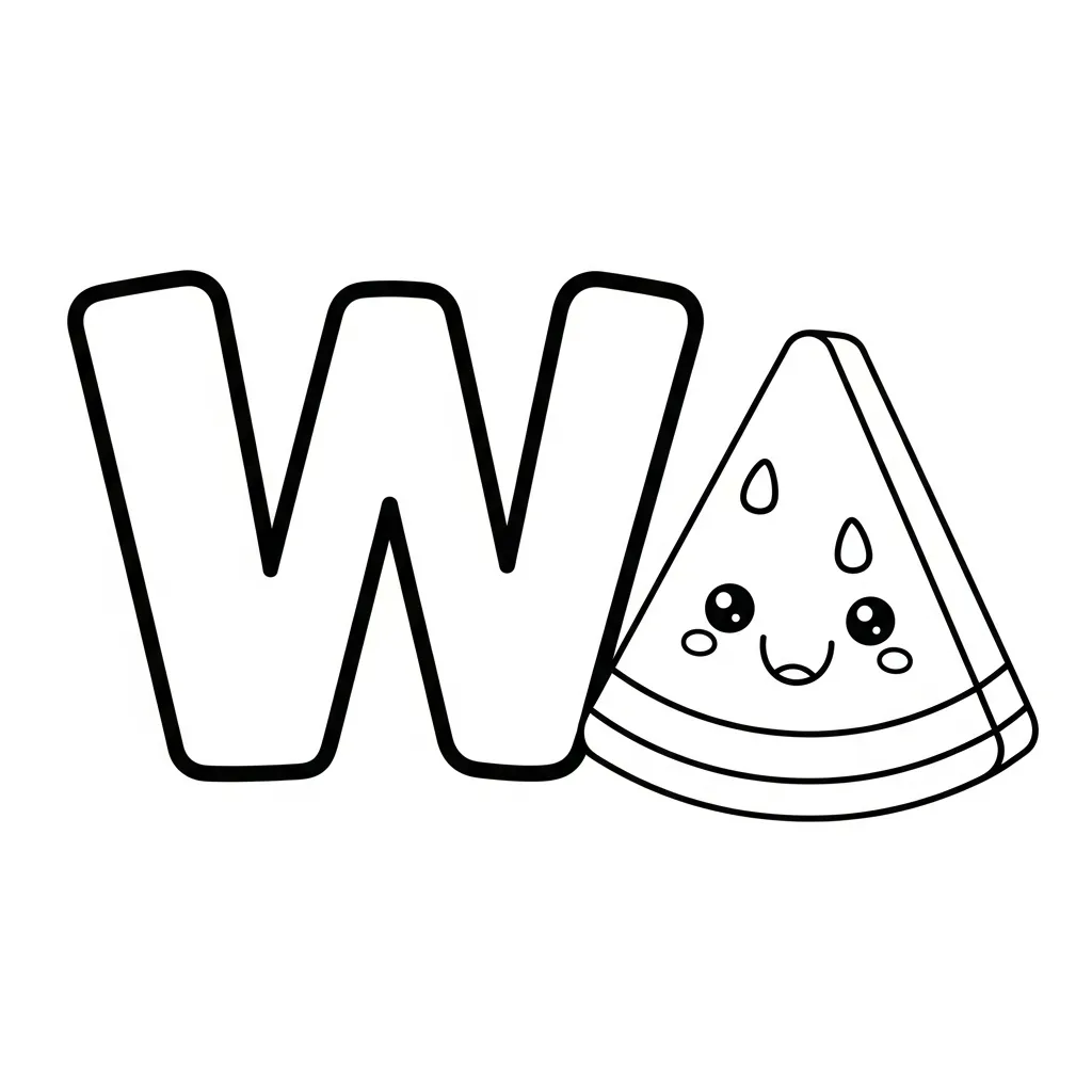 Letter W Kleurplaat 9
