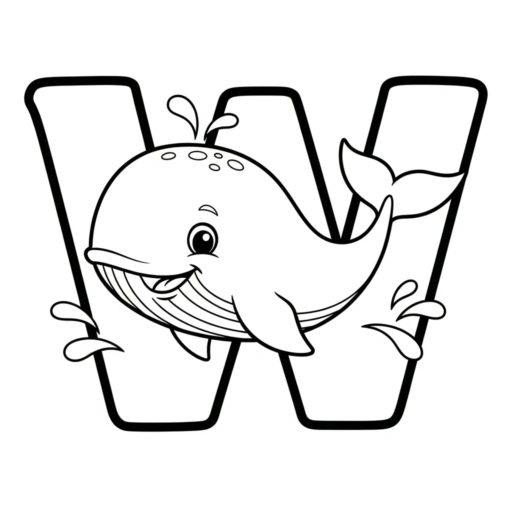 Letter W Kleurplaat 12