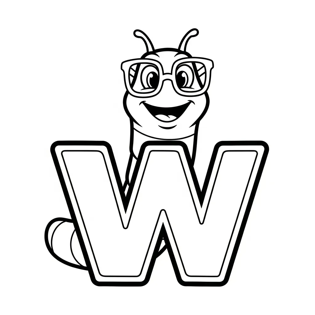 Letter W Kleurplaat 2