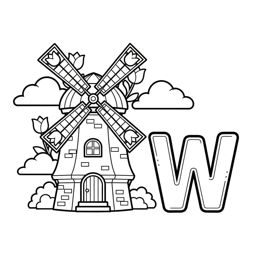 Letter W Kleurplaat 4