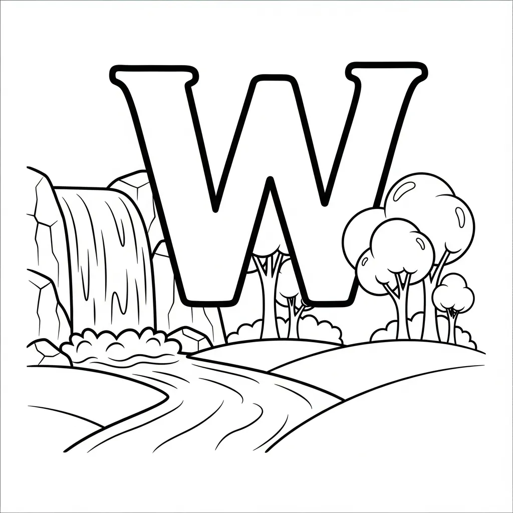 Letter W Kleurplaat 6
