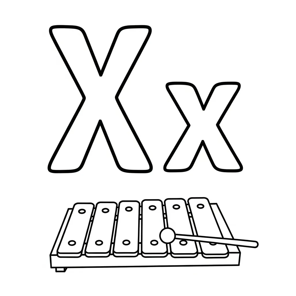 Letter X Kleurplaat 12