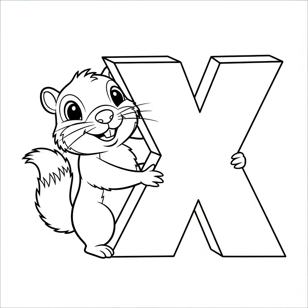 Letter X Kleurplaat 10