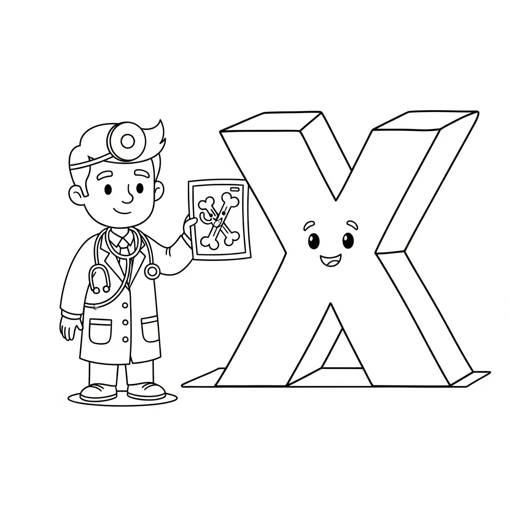 Letter X Kleurplaat 11