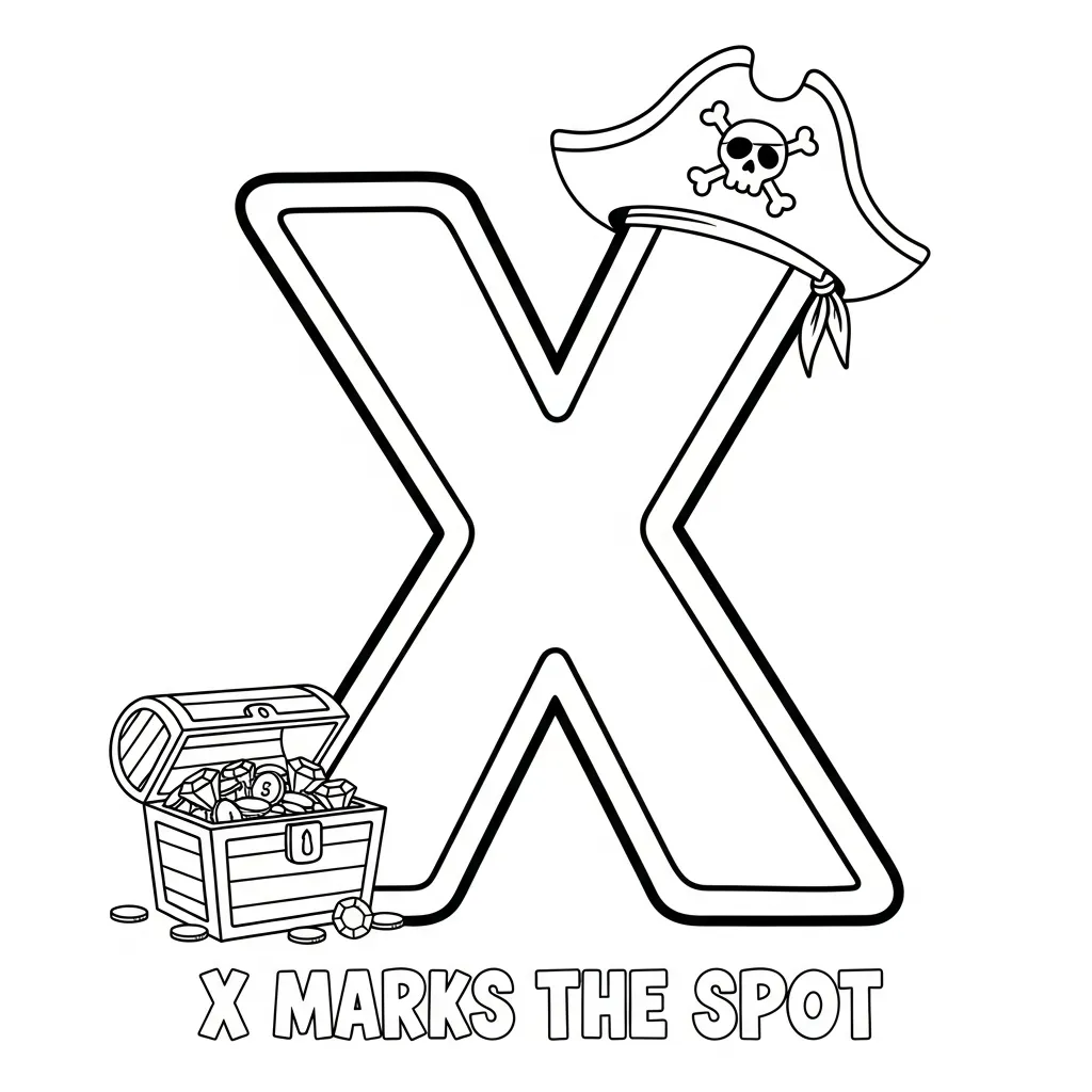 Letter X Kleurplaat 13