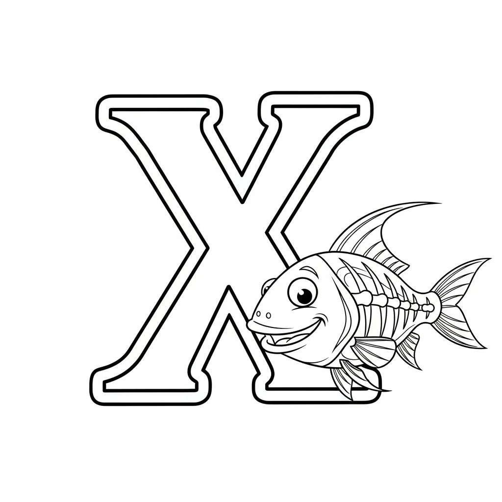 Letter X Kleurplaat 14