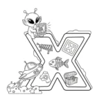 Letter X Kleurplaat thumbnail