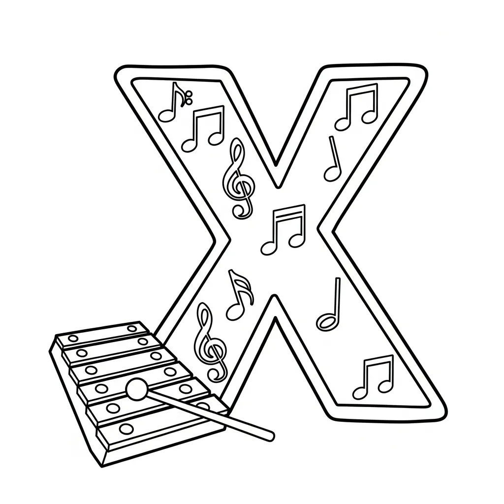 Letter X Kleurplaat 1