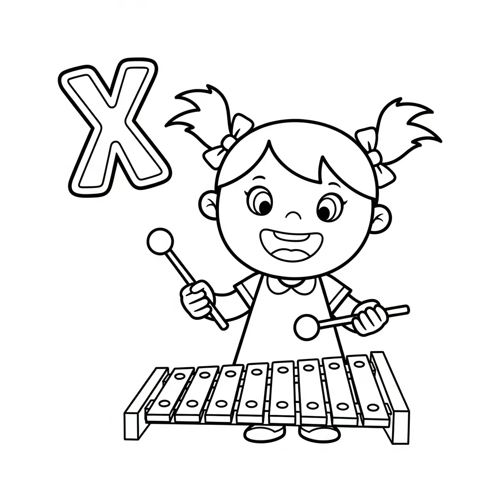 Letter X Kleurplaat 7