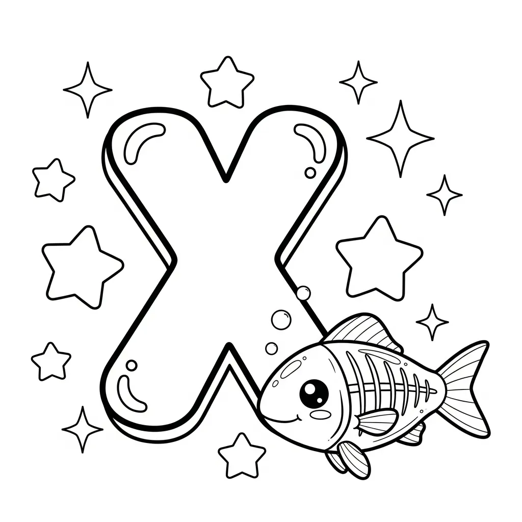 Letter X Kleurplaat 8