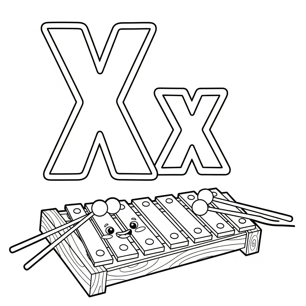 Letter X Kleurplaat 9