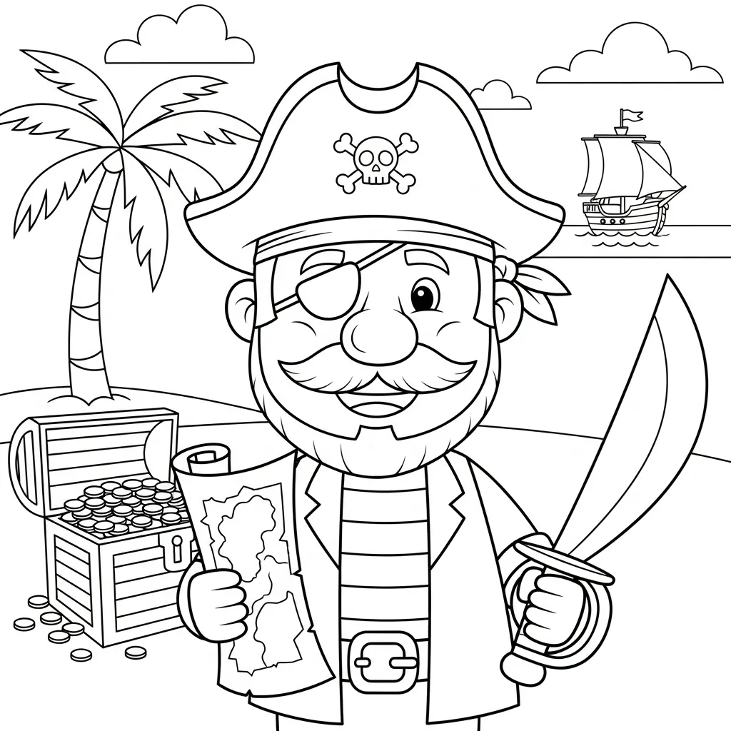 Piraten Kleurplaat 9 Piraten Kleurplaat 1