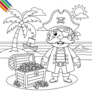 Piraten Kleurplaat thumbnail