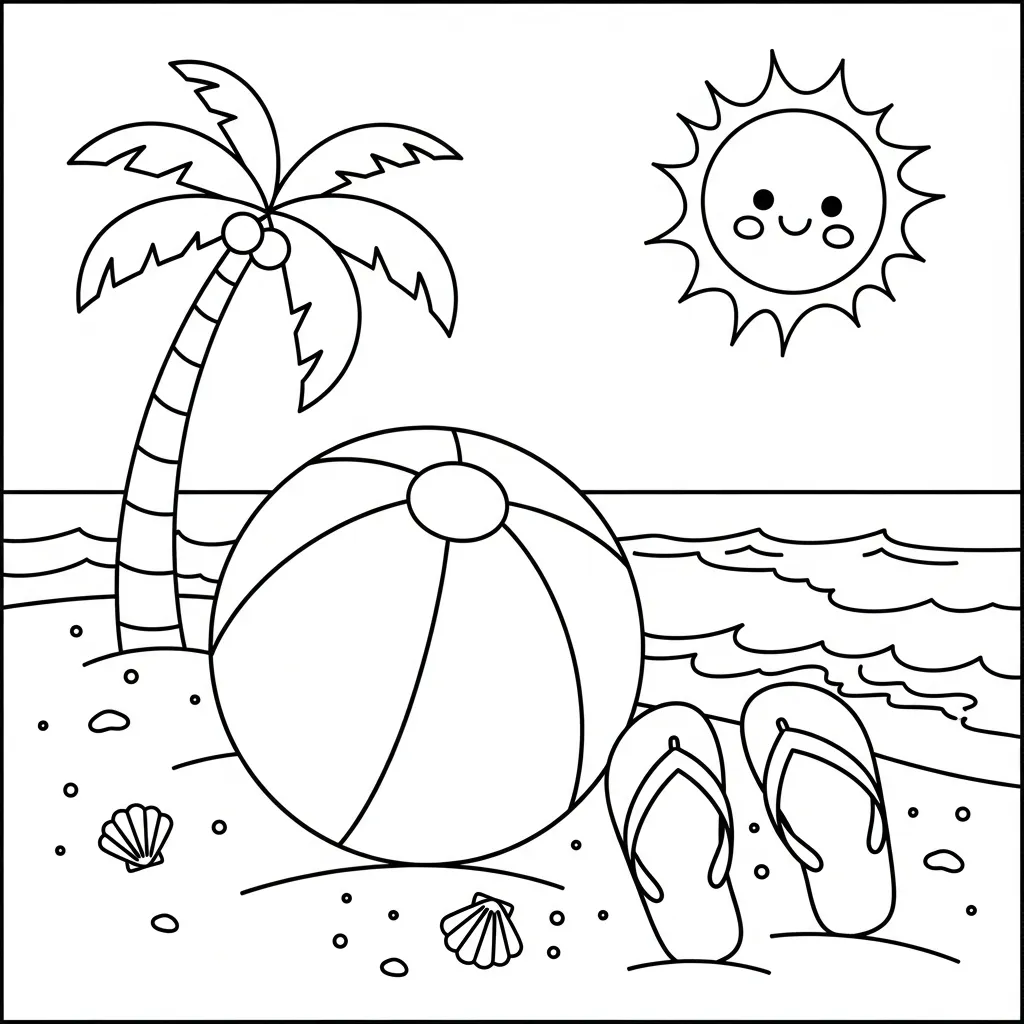 Strandbal Kleurplaat 16 Strandbal Kleurplaat 8