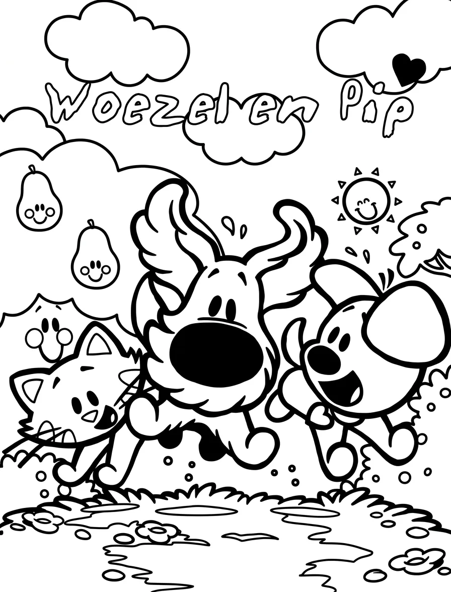 Woezel en Pip Kleurplaat