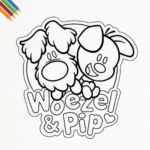 Kleurplaat Woezel en Pip thumbnail