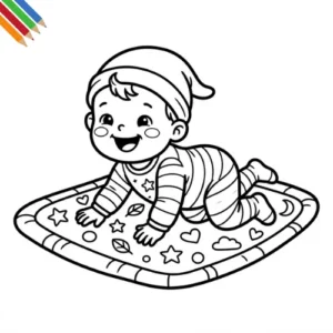 Kleurplaat Baby Geboren thumbnail
