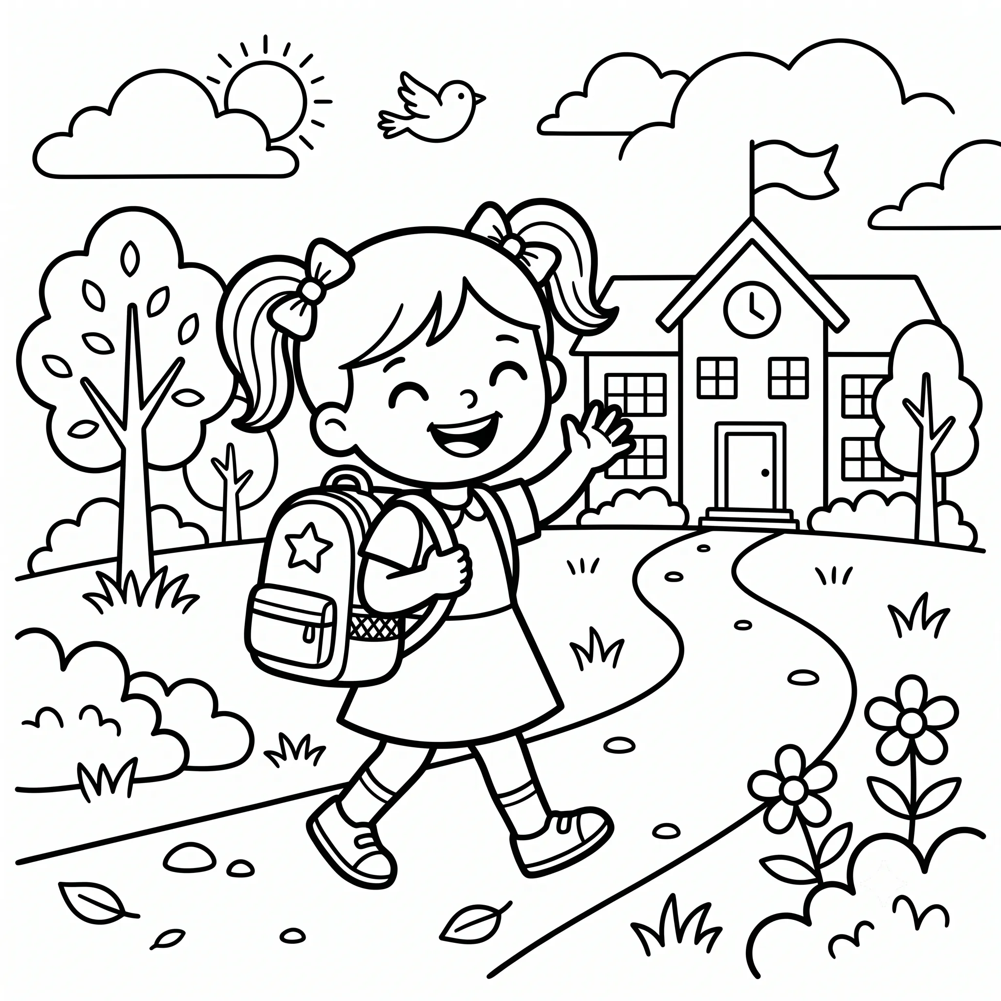 Kleurplaat Eerste Schooldag 9 Kleurplaat Eerste Schooldag 1
