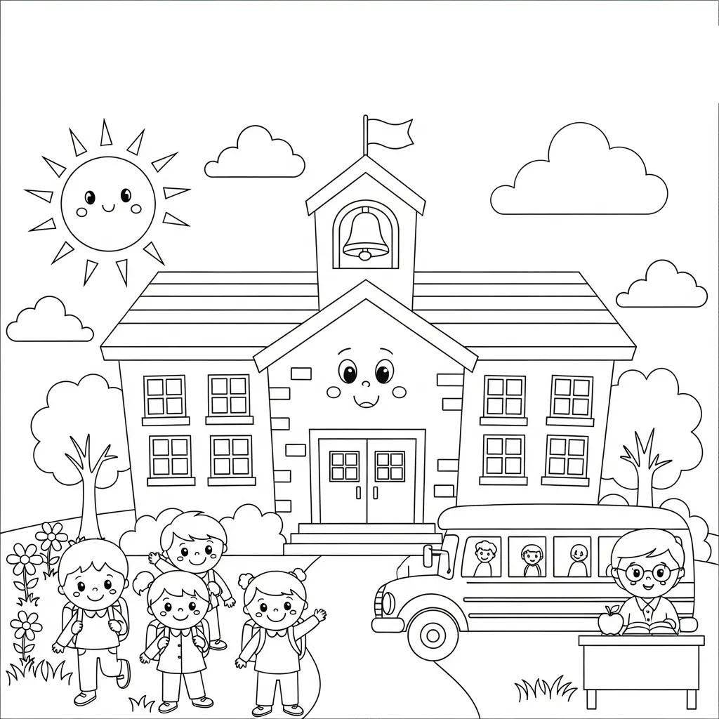 Kleurplaat Welkom Op School