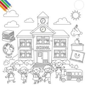Kleurplaat Welkom Op School thumbnail