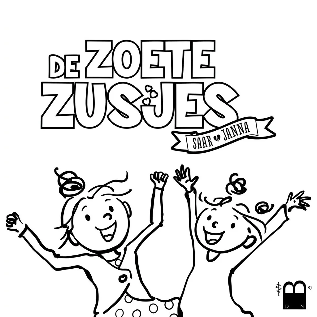 Kleurplaat Zoete Zusjes 1