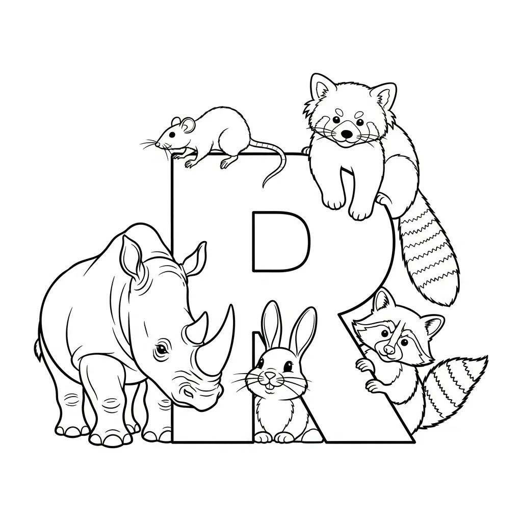 Letter R-dieren kleurplaat 16 Letter R dieren kleurplaat 8