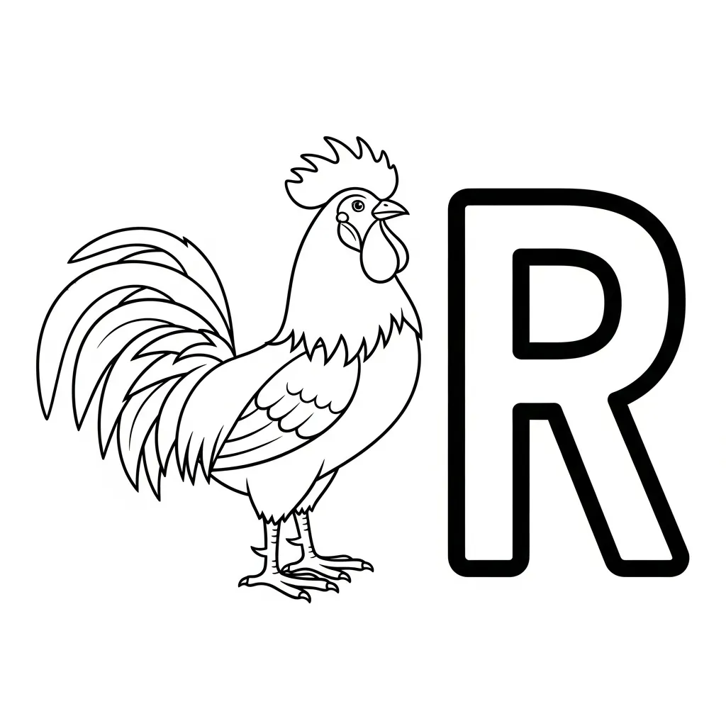 Letter R-dieren kleurplaat 22 Letter R dieren kleurplaat 14