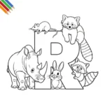 Letter R-dieren kleurplaat thumbnail