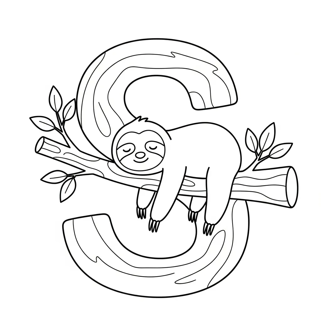 Letter S dieren kleurplaat 18