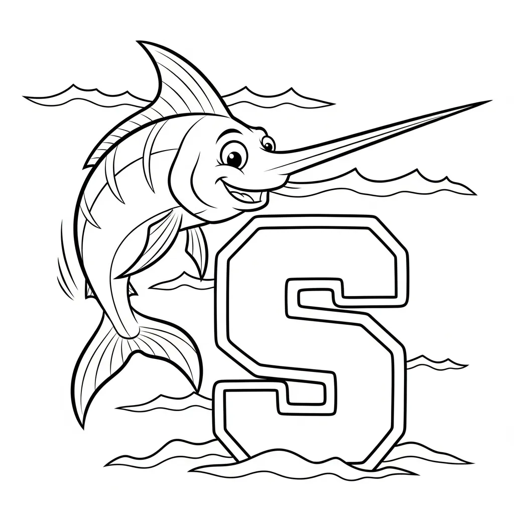 Letter S dieren kleurplaat 10
